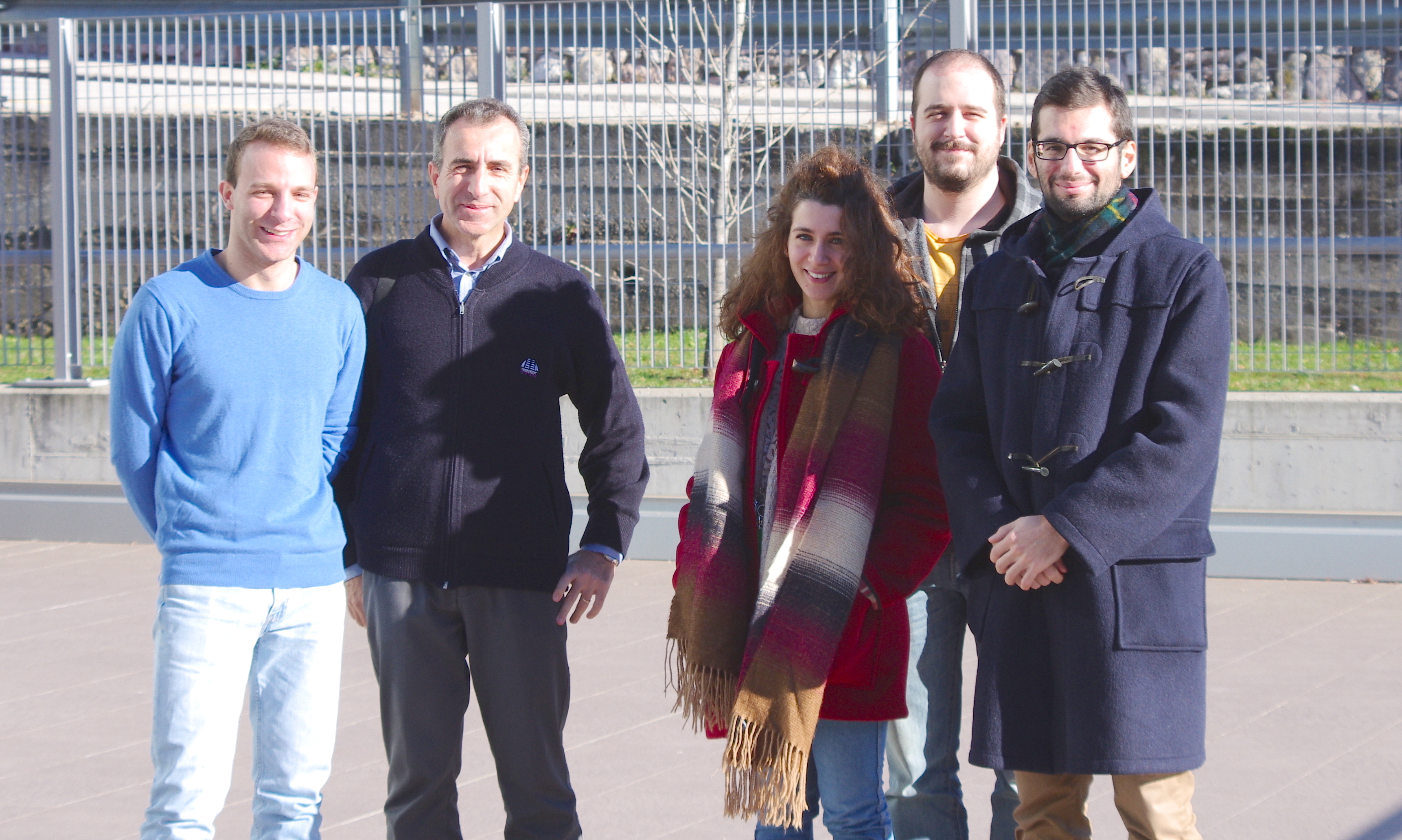 The VIRGO team. From Left to right: Nicola De Lillo, Giovanni Prodi, Maria Concetta Tringali, Michele Valentini, Matteo Di Giovanni.